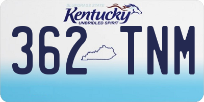 KY license plate 362TNM