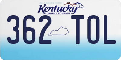 KY license plate 362TOL