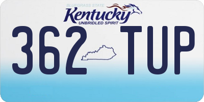 KY license plate 362TUP