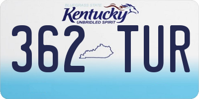 KY license plate 362TUR