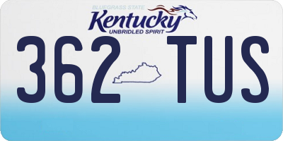 KY license plate 362TUS
