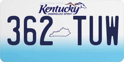 KY license plate 362TUW