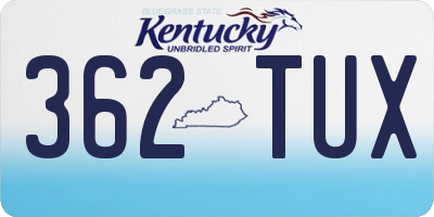 KY license plate 362TUX