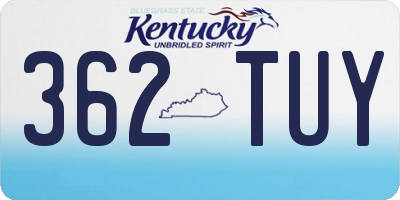 KY license plate 362TUY