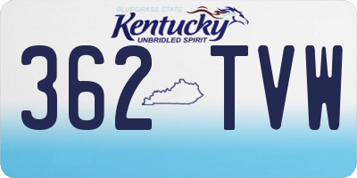 KY license plate 362TVW