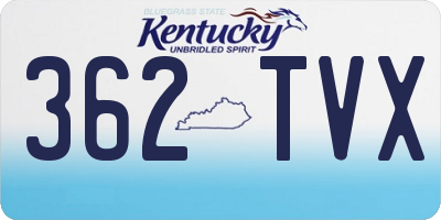 KY license plate 362TVX