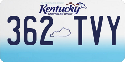 KY license plate 362TVY