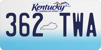 KY license plate 362TWA