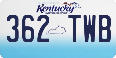 KY license plate 362TWB