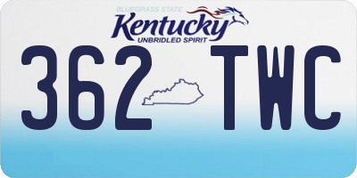 KY license plate 362TWC