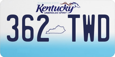 KY license plate 362TWD