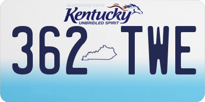 KY license plate 362TWE