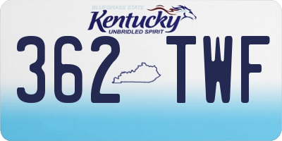 KY license plate 362TWF