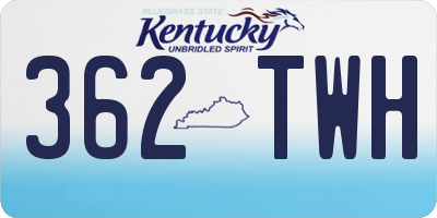 KY license plate 362TWH