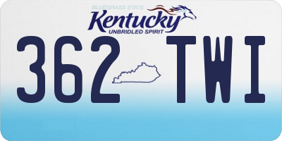 KY license plate 362TWI