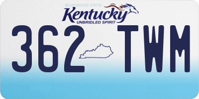 KY license plate 362TWM