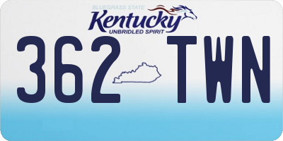 KY license plate 362TWN