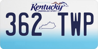 KY license plate 362TWP