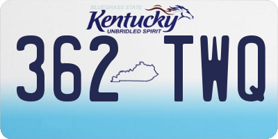 KY license plate 362TWQ