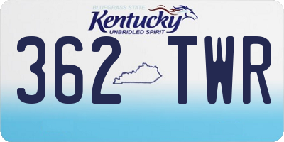 KY license plate 362TWR