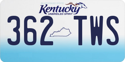 KY license plate 362TWS