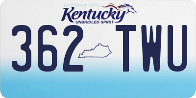 KY license plate 362TWU