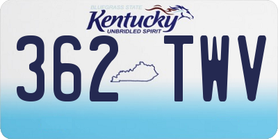 KY license plate 362TWV