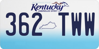 KY license plate 362TWW