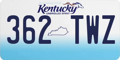 KY license plate 362TWZ