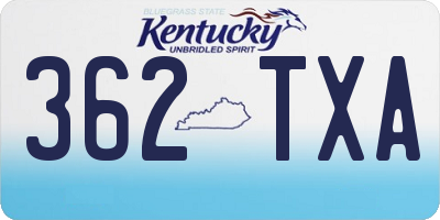 KY license plate 362TXA