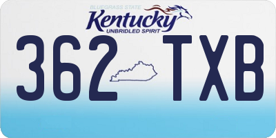 KY license plate 362TXB