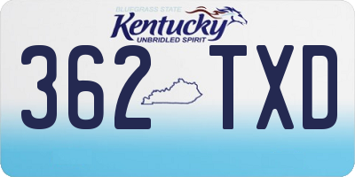 KY license plate 362TXD