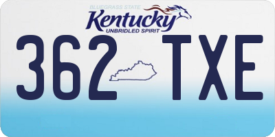 KY license plate 362TXE
