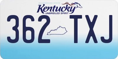 KY license plate 362TXJ