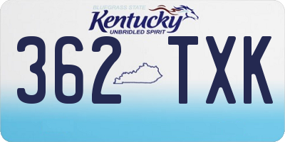 KY license plate 362TXK