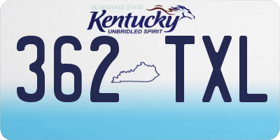 KY license plate 362TXL