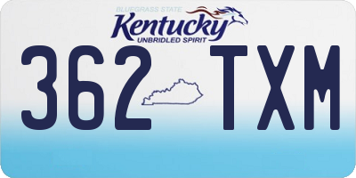 KY license plate 362TXM