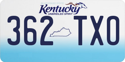KY license plate 362TXO