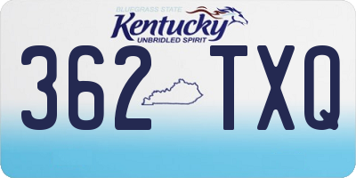 KY license plate 362TXQ