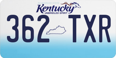 KY license plate 362TXR