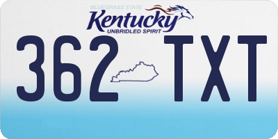 KY license plate 362TXT