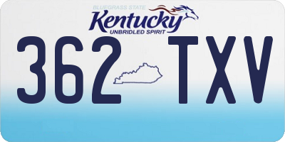 KY license plate 362TXV