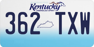 KY license plate 362TXW
