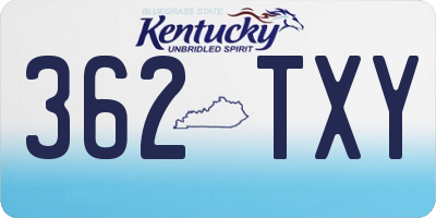 KY license plate 362TXY