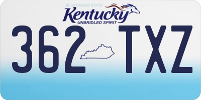 KY license plate 362TXZ