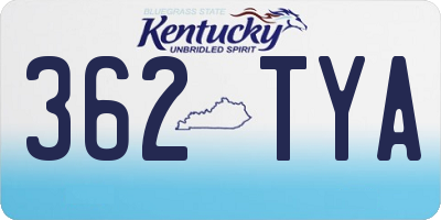KY license plate 362TYA