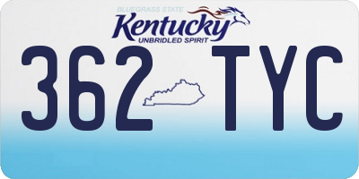 KY license plate 362TYC