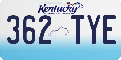 KY license plate 362TYE