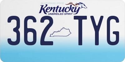 KY license plate 362TYG