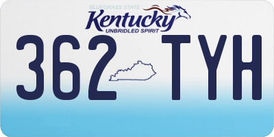 KY license plate 362TYH